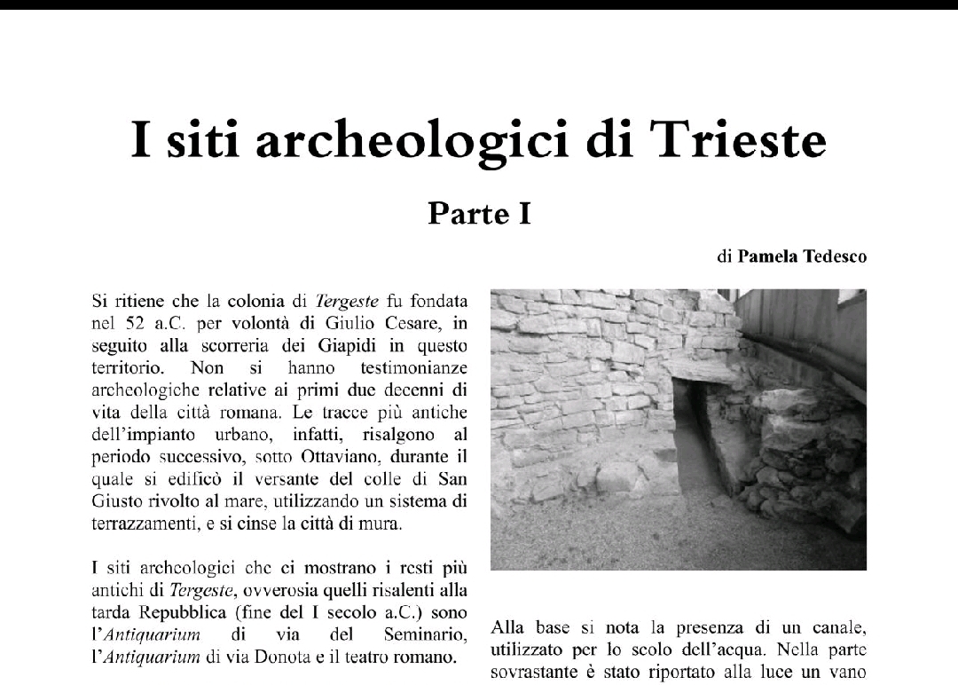 I siti archeologici di Trieste (2016, 2017)